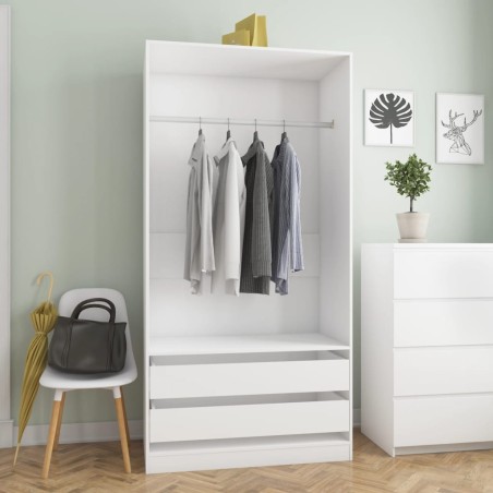 vidaXL Armario de madera contrachapada blanco 100x50x200 cm