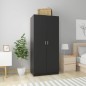 vidaXL Armario de madera contrachapada negro 80x52x180 cm vidaXL Armario de madera contrachapada negro 80x52x180 cm