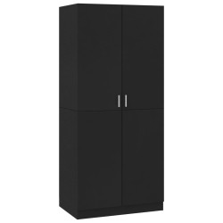 vidaXL Armario de madera contrachapada negro 80x52x180 cm