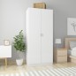 vidaXL Armario de madera contrachapada blanco brillo 90x52x200 cm vidaXL Armario de madera contrachapada blanco brillo 90x52x200 cm