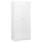 vidaXL Armario de madera contrachapada blanco brillo 90x52x200 cm vidaXL Armario de madera contrachapada blanco brillo 90x52x200 cm