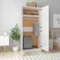 vidaXL Armario de madera contrachapada blanco brillo 90x52x200 cm vidaXL Armario de madera contrachapada blanco brillo 90x52x200 cm