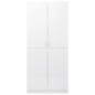 vidaXL Armario de madera contrachapada blanco brillo 90x52x200 cm vidaXL Armario de madera contrachapada blanco brillo 90x52x200 cm