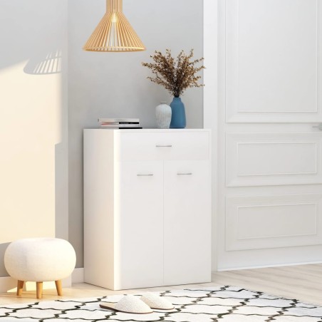 vidaXL Mueble zapatero de madera contrachapada blanco 60x35x84 cm