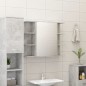vidaXL Armario de espejo de baño contrachapada gris 80x20,5x64 cm vidaXL Armario de espejo de baño contrachapada gris 80x20,5x64 cm