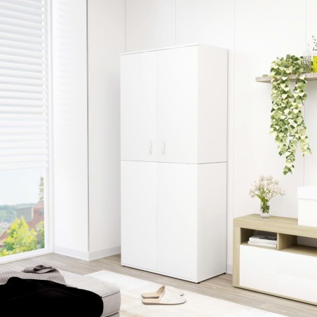 vidaXL Mueble zapatero de madera contrachapada blanco 80x39x178 cm