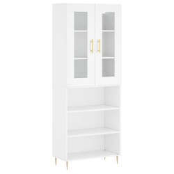 vidaXL Aparador alto madera contrachapada blanco 69,5x34x180 cm