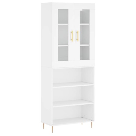 vidaXL Aparador alto madera contrachapada blanco 69,5x34x180 cm