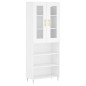 vidaXL Aparador alto madera contrachapada blanco 69,5x34x180 cm