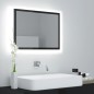 vidaXL Espejo de baño madera contrachapada gris brillo 60x8,5x37 cm vidaXL Espejo de baño madera contrachapada gris brillo 60x8,5x37 cm