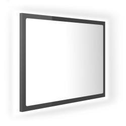 vidaXL Espejo de baño madera contrachapada gris brillo 60x8,5x37 cm