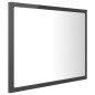 vidaXL Espejo de baño madera contrachapada gris brillo 60x8,5x37 cm vidaXL Espejo de baño madera contrachapada gris brillo 60x8,5x37 cm