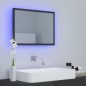 vidaXL Espejo de baño madera contrachapada gris brillo 60x8,5x37 cm vidaXL Espejo de baño madera contrachapada gris brillo 60x8,5x37 cm