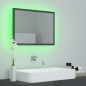 vidaXL Espejo de baño madera contrachapada gris brillo 60x8,5x37 cm vidaXL Espejo de baño madera contrachapada gris brillo 60x8,5x37 cm