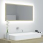 vidaXL Espejo de baño LED acrílico color roble Sonoma 90x8,5x37 cm vidaXL Espejo de baño LED acrílico color roble Sonoma 90x8,5x37 cm