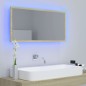 vidaXL Espejo de baño LED acrílico color roble Sonoma 90x8,5x37 cm vidaXL Espejo de baño LED acrílico color roble Sonoma 90x8,5x37 cm
