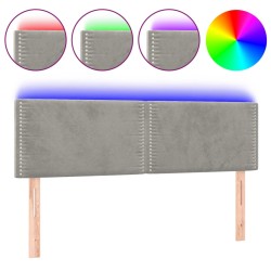 vidaXL Cabecero con LED de terciopelo gris claro 144x5x78/88 cm