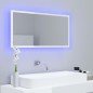 vidaXL Espejo de baño LED crílico blanco brillo 90x8,5x37 cm vidaXL Espejo de baño LED crílico blanco brillo 90x8,5x37 cm