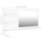 vidaXL Espejo de baño madera contrachapada blanco 90x10,5x45 cm vidaXL Espejo de baño madera contrachapada blanco 90x10,5x45 cm
