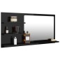 vidaXL Espejo de baño madera contrachapada negro brillo 90x10,5x45 cm vidaXL Espejo de baño madera contrachapada negro brillo 90x10,5x45 cm