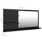 vidaXL Espejo de baño madera contrachapada negro brillo 90x10,5x45 cm vidaXL Espejo de baño madera contrachapada negro brillo 90x10,5x45 cm