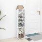 vidaXL Mueble zapatero madera contrachapada blanco 27,5x27x102 cm vidaXL Mueble zapatero madera contrachapada blanco 27,5x27x102 cm