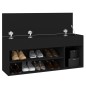 vidaXL Banco zapatero madera de ingeniería negro 105x30x45 cm