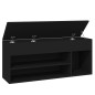 vidaXL Banco zapatero madera de ingeniería negro 105x30x45 cm