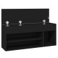 vidaXL Banco zapatero madera de ingeniería negro 105x30x45 cm