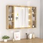vidaXL Mueble con espejo y LED color roble Sonoma 76x15x55 cm vidaXL Mueble con espejo y LED color roble Sonoma 76x15x55 cm