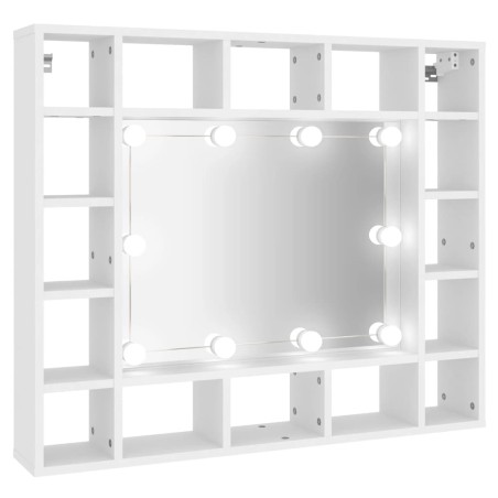 vidaXL Mueble con espejo y LED blanco 91x15x76,5 cm