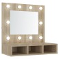 vidaXL Mueble con espejo y LED color roble Sonoma 60x31,5x62 cm vidaXL Mueble con espejo y LED color roble Sonoma 60x31,5x62 cm