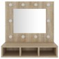 vidaXL Mueble con espejo y LED color roble Sonoma 60x31,5x62 cm vidaXL Mueble con espejo y LED color roble Sonoma 60x31,5x62 cm