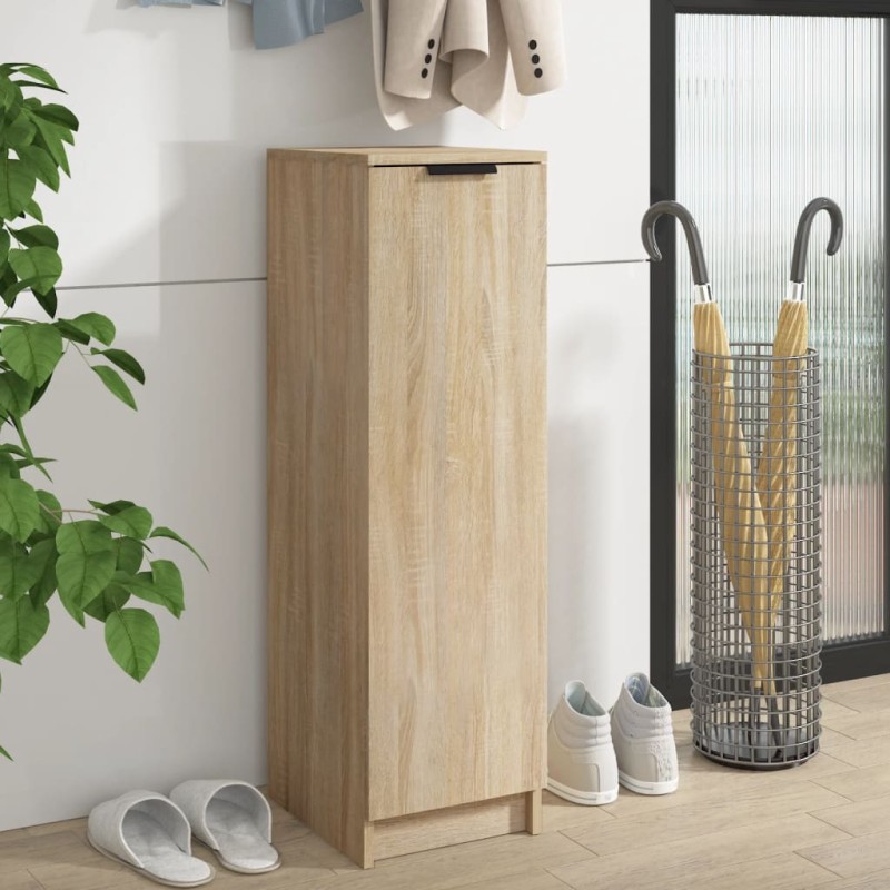 vidaXL Mueble zapatero madera contrachapada roble Sonoma 30x35x100 cm vidaXL Mueble zapatero madera contrachapada roble Sonoma 30x35x100 cm