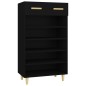 vidaXL Mueble zapatero de madera contrachapada negro 60x35x105 cm vidaXL Mueble zapatero de madera contrachapada negro 60x35x105 cm