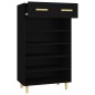 vidaXL Mueble zapatero de madera contrachapada negro 60x35x105 cm vidaXL Mueble zapatero de madera contrachapada negro 60x35x105 cm