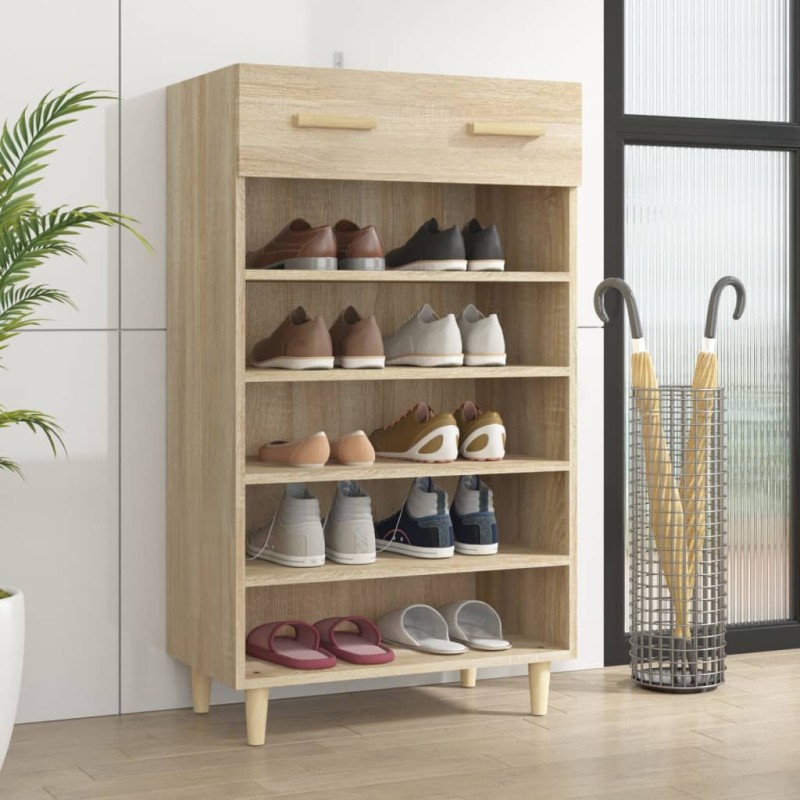 vidaXL Mueble zapatero madera contrachapada color roble 60x35x105 cm vidaXL Mueble zapatero madera contrachapada color roble 60x35x105 cm