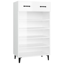 vidaXL Mueble zapatero madera contrachapada blanco brillo 60x35x105 cm