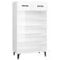 vidaXL Mueble zapatero madera contrachapada blanco brillo 60x35x105 cm vidaXL Mueble zapatero madera contrachapada blanco brillo 60x35x105 cm