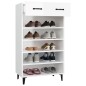 vidaXL Mueble zapatero madera contrachapada blanco brillo 60x35x105 cm vidaXL Mueble zapatero madera contrachapada blanco brillo 60x35x105 cm