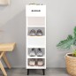 vidaXL Mueble zapatero madera contrachapada blanco brillo 30x35x105 cm