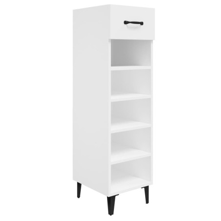 vidaXL Mueble zapatero madera contrachapada blanco brillo 30x35x105 cm