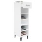 vidaXL Mueble zapatero madera contrachapada blanco brillo 30x35x105 cm