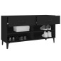 vidaXL Mueble zapatero de madera contrachapada negro 102x35x55 cm vidaXL Mueble zapatero de madera contrachapada negro 102x35x55 cm