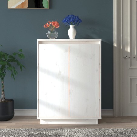 vidaXL Armario zapatero de madera maciza de pino 60x35x80 cm
