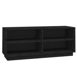 vidaXL Armario zapatero de madera maciza de pino negro 110x34x45 cm