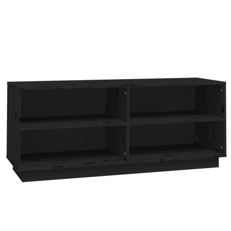 vidaXL Armario zapatero de madera maciza de pino negro 110x34x45 cm