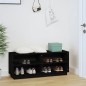 vidaXL Armario zapatero de madera maciza de pino negro 110x34x45 cm vidaXL Armario zapatero de madera maciza de pino negro 110x34x45 cm
