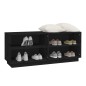 vidaXL Armario zapatero de madera maciza de pino negro 110x34x45 cm vidaXL Armario zapatero de madera maciza de pino negro 110x34x45 cm