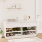 vidaXL Mueble zapatero de madera maciza de pino blanco 110x34x52 cm vidaXL Mueble zapatero de madera maciza de pino blanco 110x34x52 cm
